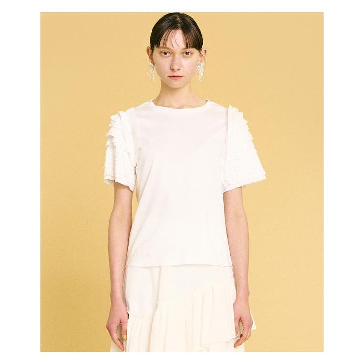 フリルスリーブカットソー[品番：LAVW0004252]｜LANVIN en Bleu