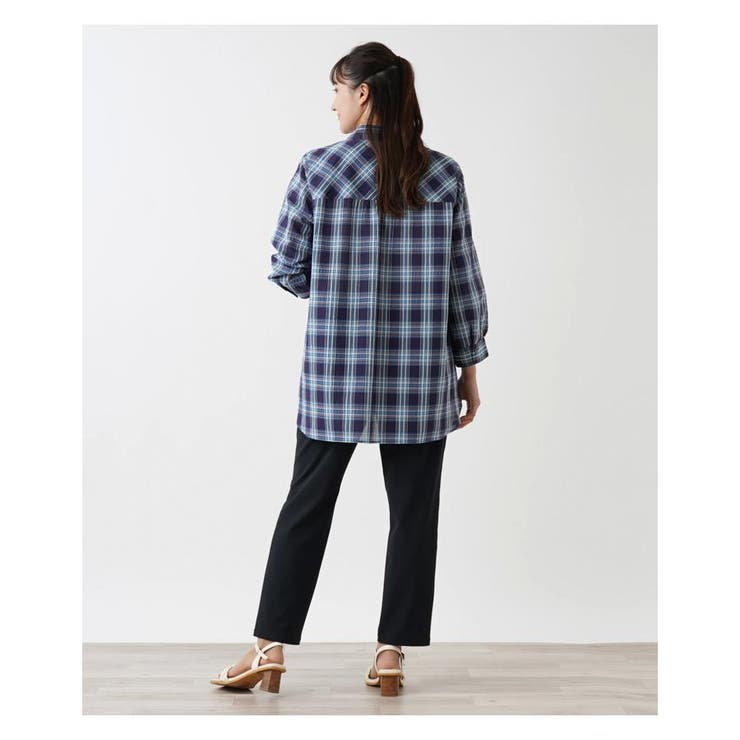 チェック柄長袖シャツ[品番：LAVW0016279]｜Leilian PLUS HOUSE