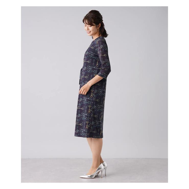ビットプリント7分袖ワンピース[品番：LAVW0001487]｜Leilian 