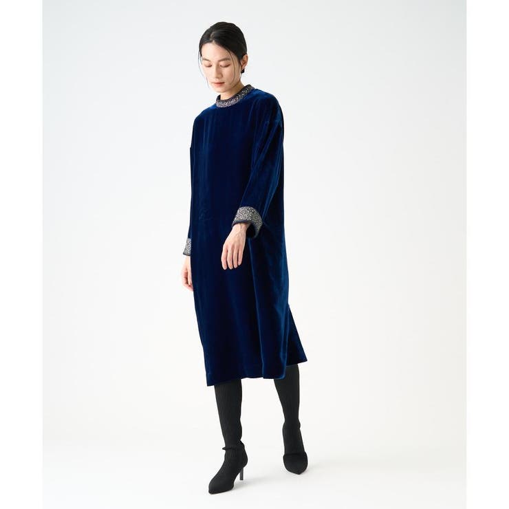 ランバン LANVIN ドレス ワンピース ビジュー ベロアビジューワンピース[品番：LAVW0019063]｜LANVIN