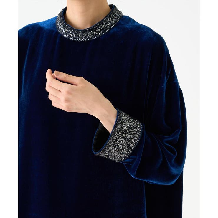 ランバン LANVIN ドレス ワンピース ビジュー ベロアビジューワンピース[品番：LAVW0019063]｜LANVIN