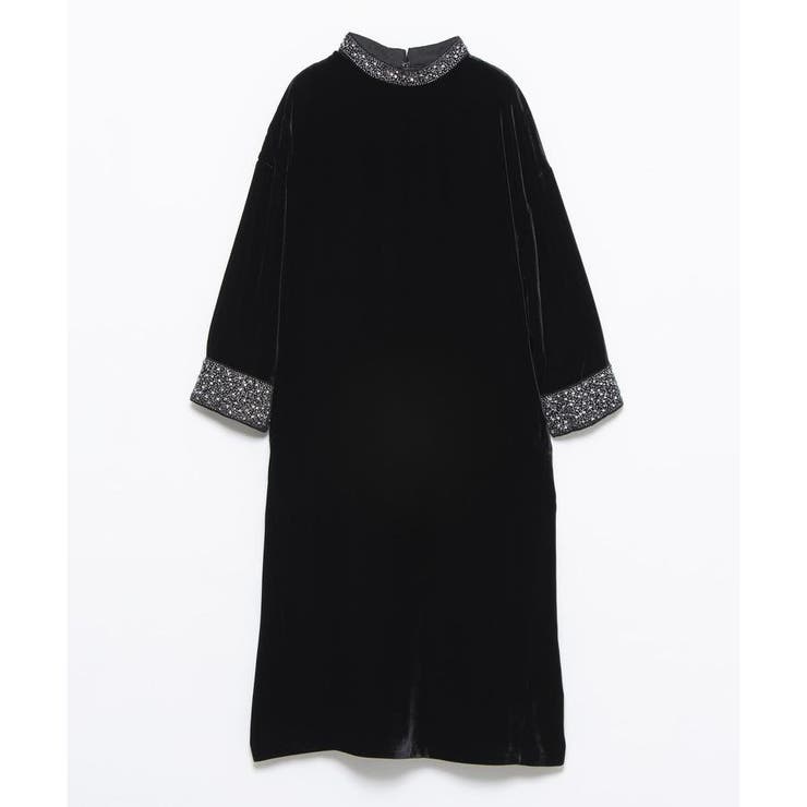ランバン LANVIN ドレス ワンピース ビジュー ベロアビジューワンピース[品番：LAVW0019063]｜LANVIN