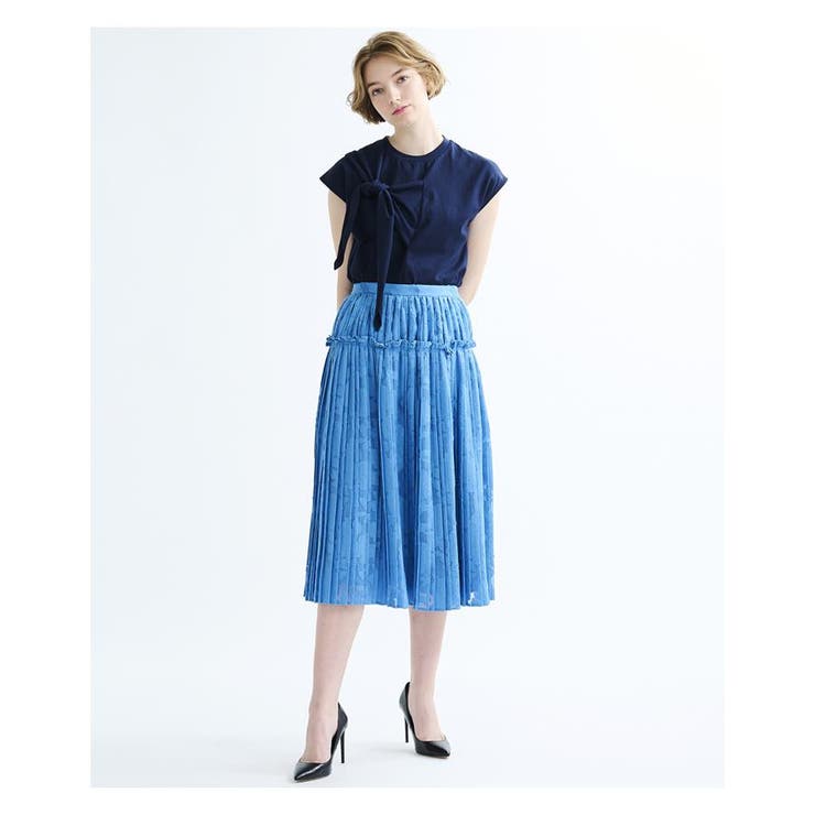 花柄プリーツスカート[品番：LAVW0004192]｜LANVIN en  Bleu（ランバンオンブルー）のレディースファッション通販｜SHOPLIST（ショップリスト）