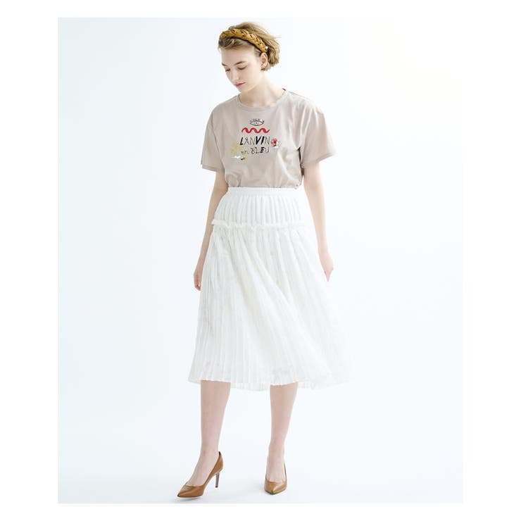 花柄プリーツスカート[品番：LAVW0004192]｜LANVIN en Bleu（ランバン 