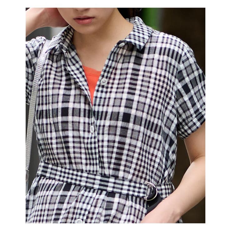 洗える チェックのシャツワンピース[品番：LAVW0009851]｜CARA O