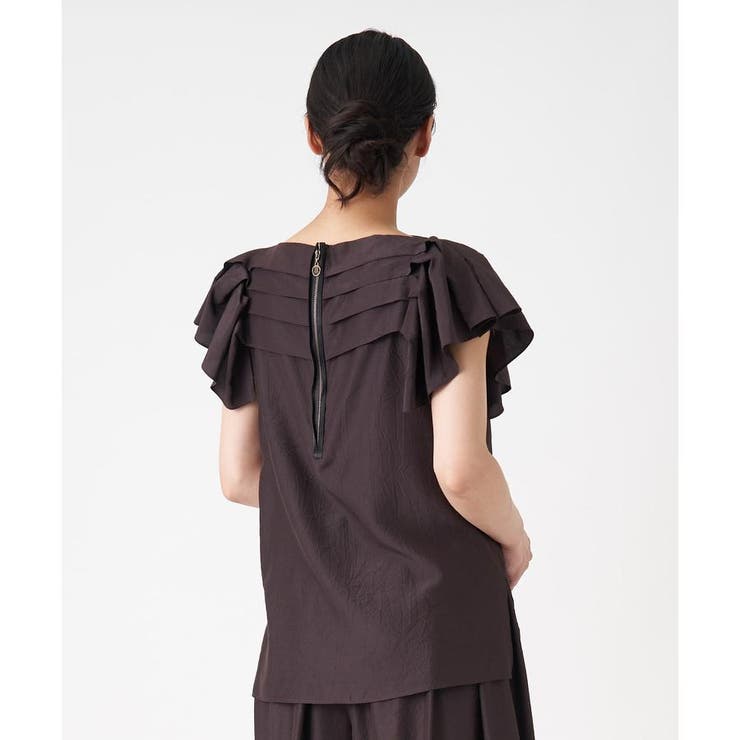 LANVIN COLLECTION / ランバン コレクション キュプラシルクフレアスリーブブラウス キュプラシルクフレアスリーブブラウス | LANVIN COLLECTION