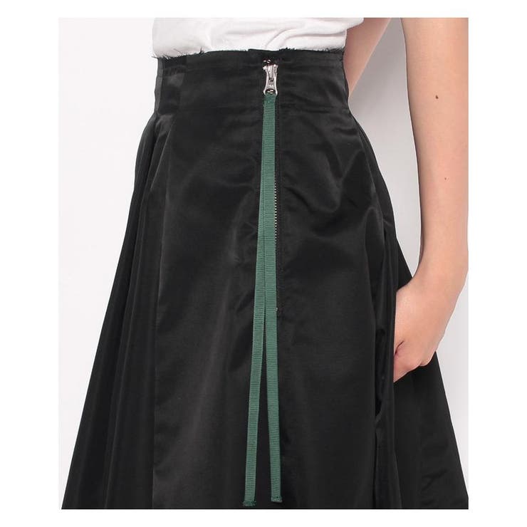 ランバンオンブルー　ブラック　ハードツイルフレアスカート　38サイズ ハードツイルフレアスカート[品番：LAVW0005627]｜LANVIN en Bleu