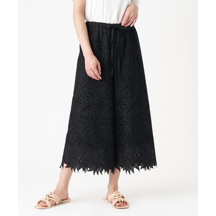 エンブロイダリーレースワイドパンツ[品番：LAVW0015389]｜LANVIN