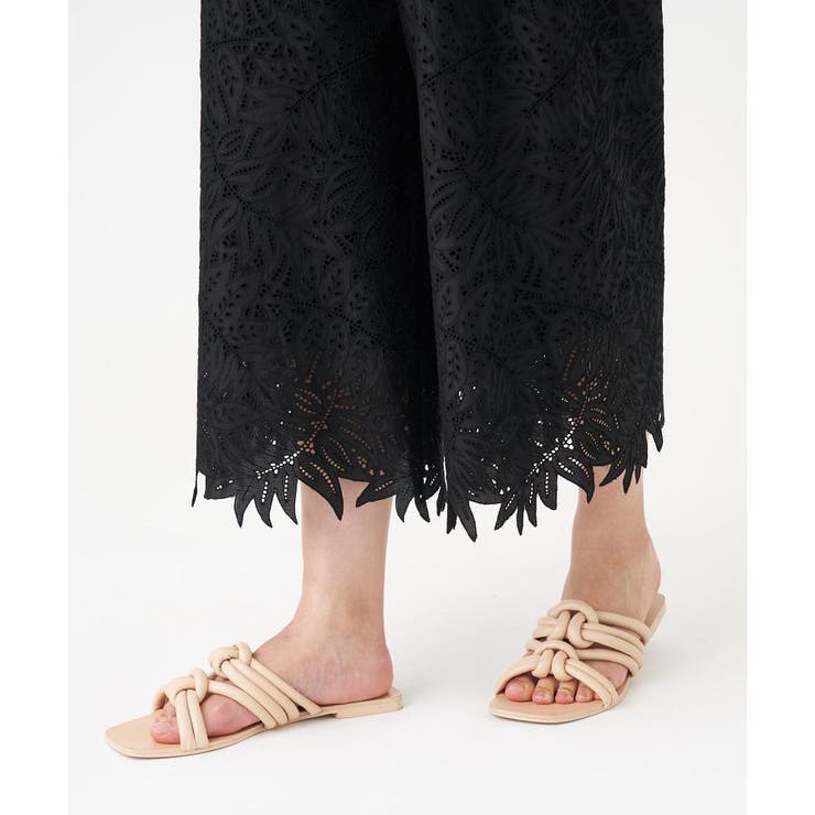 エンブロイダリーレースワイドパンツ[品番：LAVW0015389]｜LANVIN