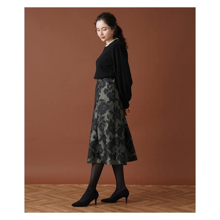未使用 Leilian レリアン パターンウールニットジャケット