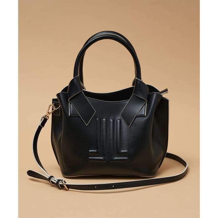 【未使用品級】LANVIN ブラック＆ベージュ トートバッグ ランバン コレクション LANVIN COLLECTION ランバンコレクション