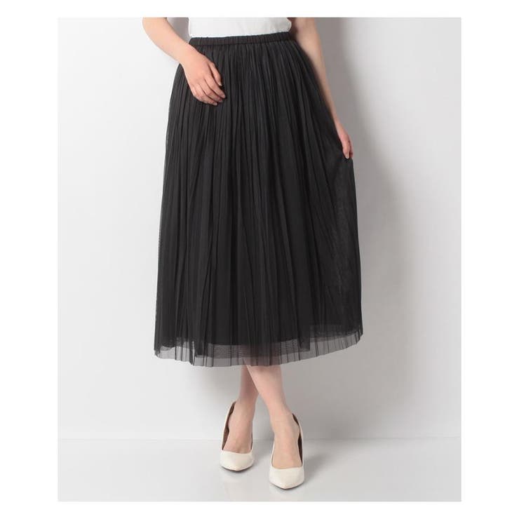 チャコールグレー | チュールプリ-ツスカ-ト | Leilian PLUS HOUSE