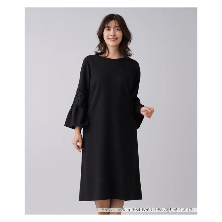 レース使いベルスリーブサックワンピース[品番：LAVW0005319]｜Leilian  