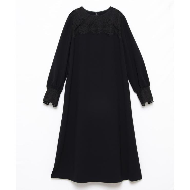 レース切り替えワンピース[品番：LAVW0019413]｜LANVIN