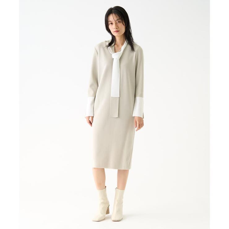 バイカラーニットワンピース[品番：LAVW0019724]｜LANVIN
