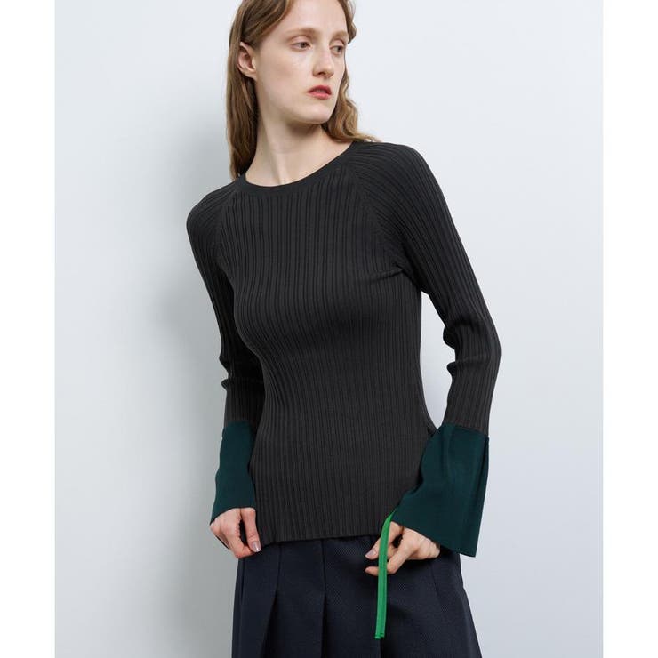 ランダムリブフレアカフスニット[品番：LAVW0017531]｜LANVIN en Bleu 