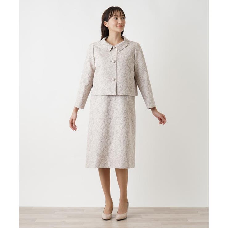 レリアン未使用ツイードジャケットスカートベージュ系入学式