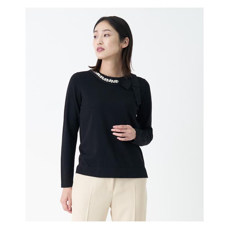 パールビーズ長袖ニットプルオーバー[品番：LAVW0007477]｜LANVIN 