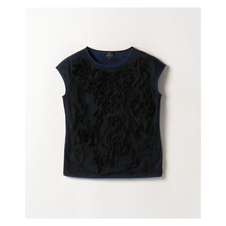 LANVIN 半袖Tシャツ 花びらネイビー ランバン