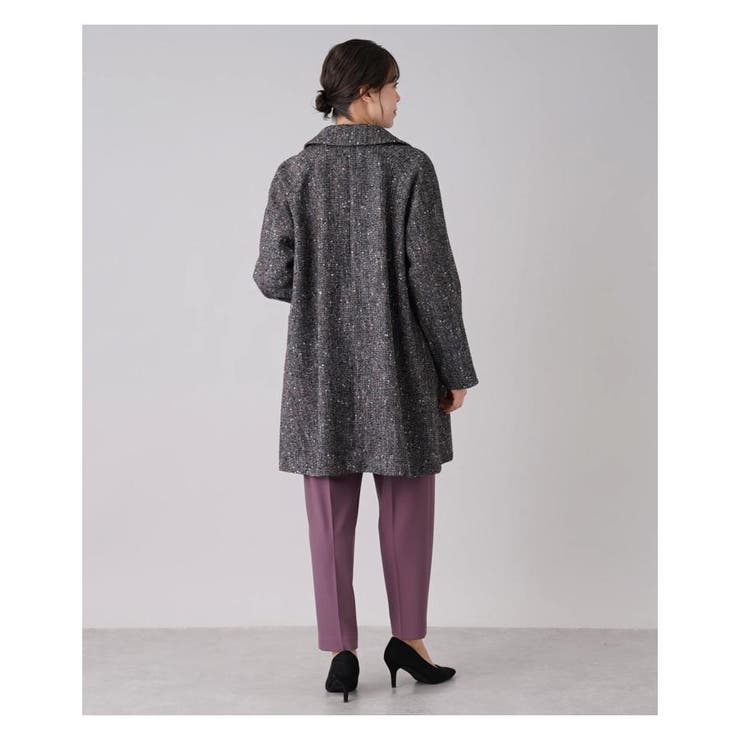 ネップツイードステンカラーコート[品番：LAVW0007242]｜Leilian PLUS