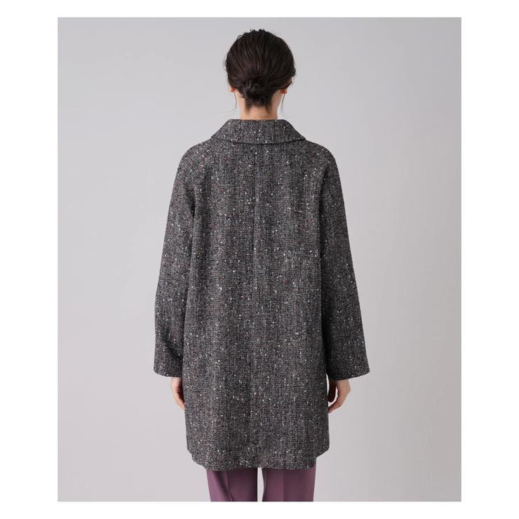 未使用　レリアン　ネップツイードステンカラーコート　ショートコート ロロピアーナ ネップツイードステンカラーコート[品番：LAVW0007242]｜Leilian