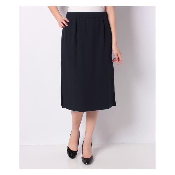 ネイビー | サイドプリーツタイトスカート | Leilian PLUS HOUSE