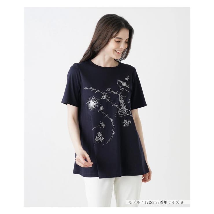 刺繍半袖Tシャツ | Leilian | 詳細画像1 