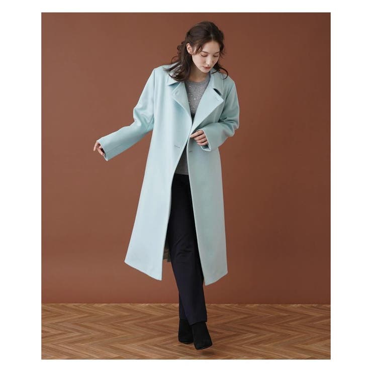 高級 レリアン leilian ロングコート カシミア65% 日本製 婦人服 