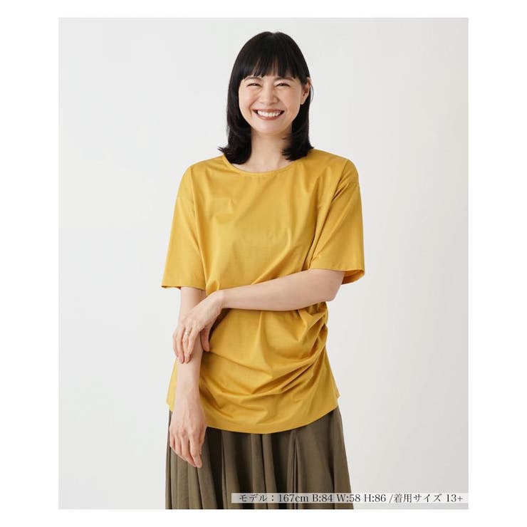 ラウンドネック五分袖カットソー[品番：LAVW0015385]｜Leilian PLUS 