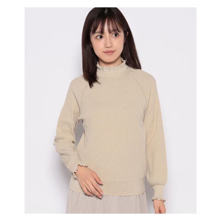 ベージュ系 | ハイネックリブニットプルオーバー | Leilian