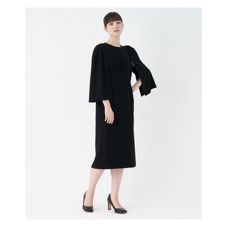 【新品未使用】LANVIN COLLECTIONケープスリーブワンピース　36 ケープスリーブワンピース[品番：LAVW0013750]｜LANVIN