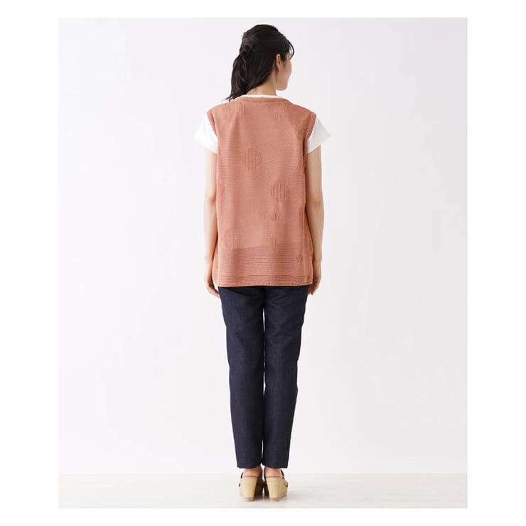 ドット編地切り替えニットベスト | Leilian | 詳細画像8