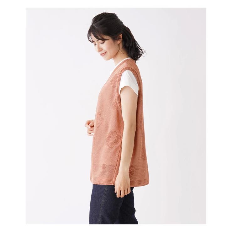 ドット編地切り替えニットベスト | Leilian | 詳細画像10
