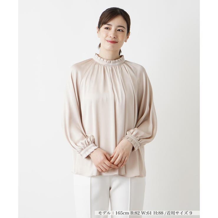 Leilian / レリアン ハイネックブラウス ハイネックプリーツブラウス【Leilian WHITE LABEL】|レリアン