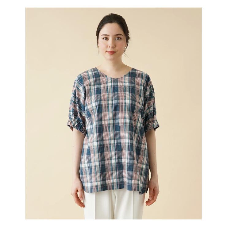 レリアンプラスハウス13+ リバーシブルチェックシャツ チェック