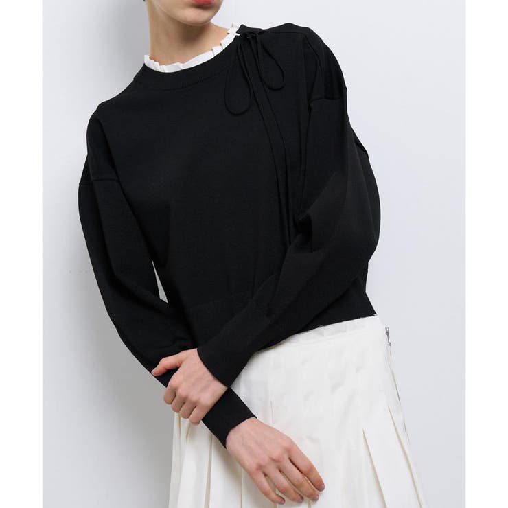 フリルカラーリボンニット[品番：LAVW0019263]｜LANVIN en Bleu