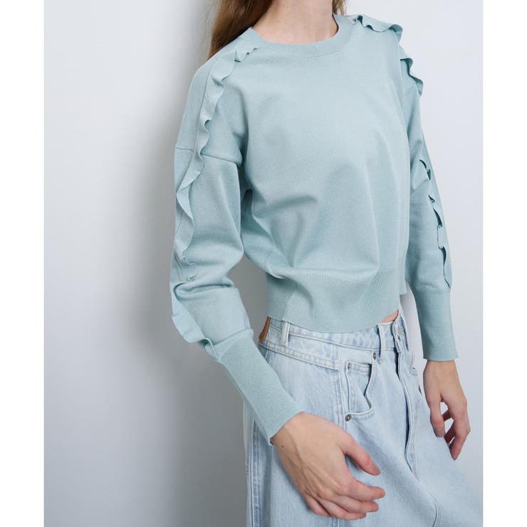 フリルトリムニット[品番：LAVW0019507]｜LANVIN en Bleu（ランバン 