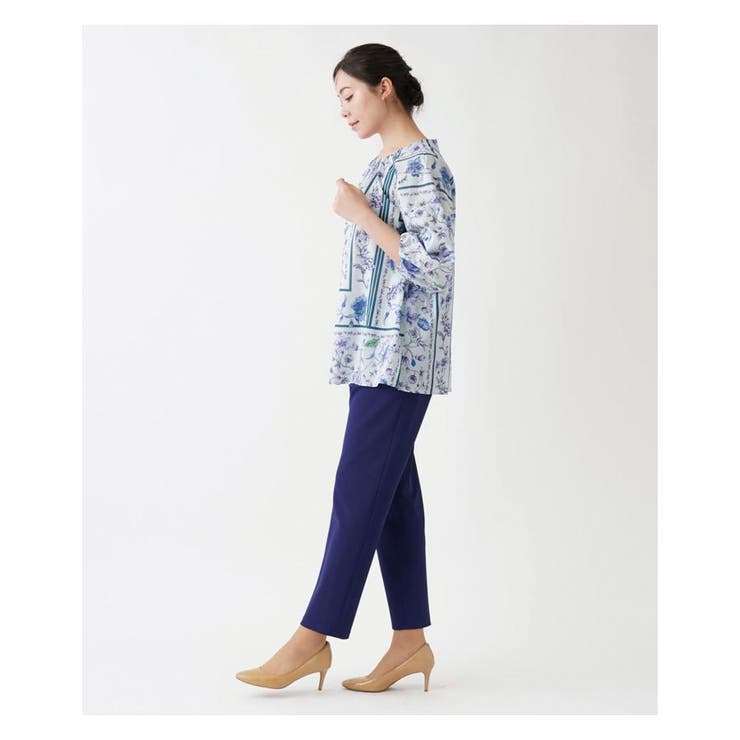 洗える花柄パネルプリントブラウス | Leilian PLUS HOUSE | 詳細画像3