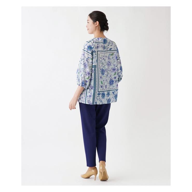 洗える花柄パネルプリントブラウス | Leilian PLUS HOUSE | 詳細画像4