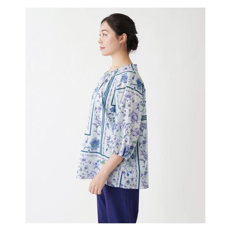 洗える花柄パネルプリントブラウス | Leilian PLUS HOUSE | 詳細画像6
