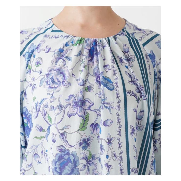 洗える花柄パネルプリントブラウス | Leilian PLUS HOUSE | 詳細画像8