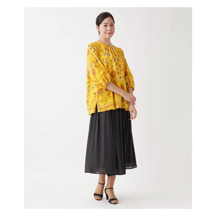 洗える花柄パネルプリントブラウス | Leilian PLUS HOUSE | 詳細画像13