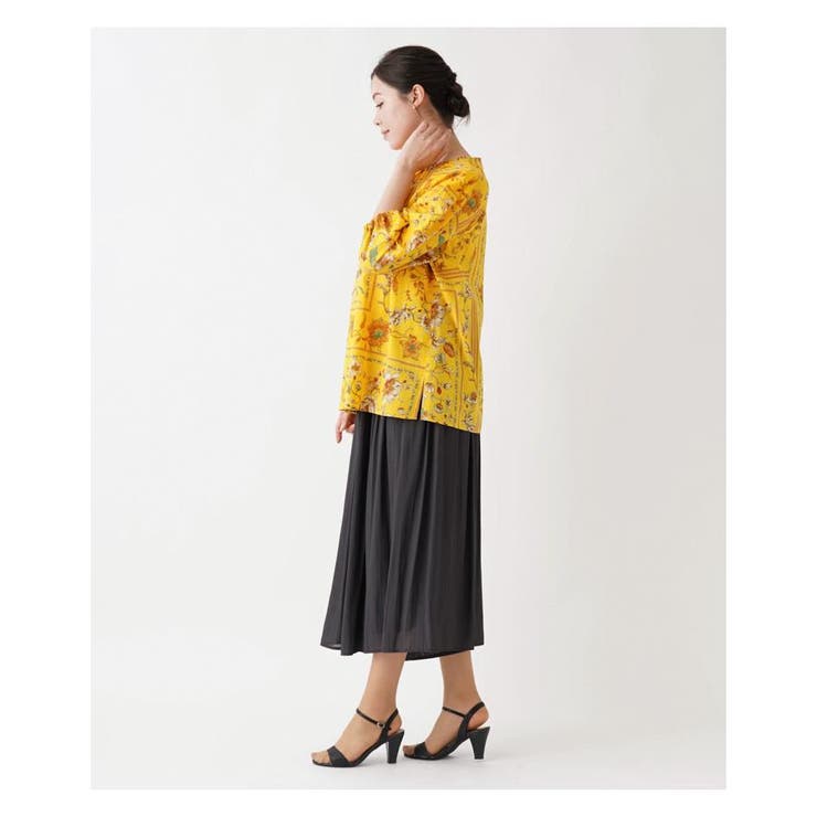 洗える花柄パネルプリントブラウス | Leilian PLUS HOUSE | 詳細画像14