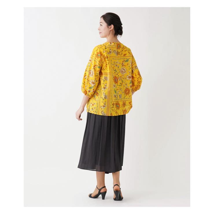 洗える花柄パネルプリントブラウス | Leilian PLUS HOUSE | 詳細画像15