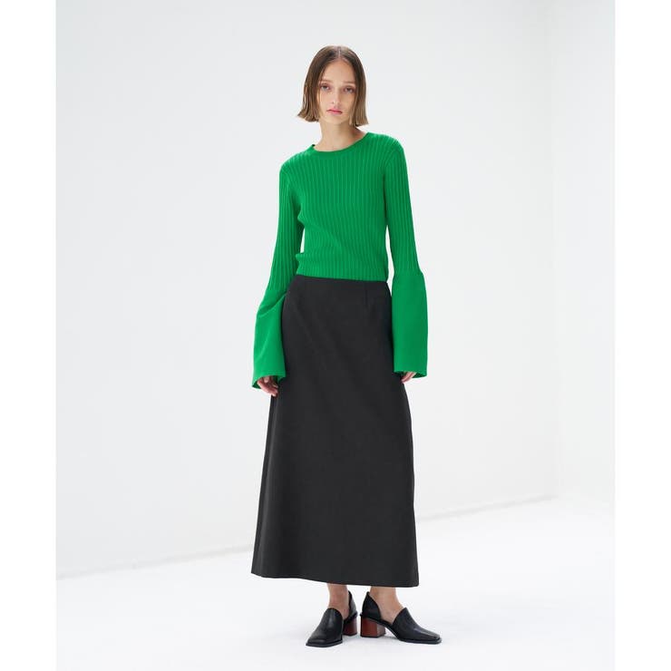 ウールサテンセミフレアスカート[品番：LAVW0013804]｜LANVIN en