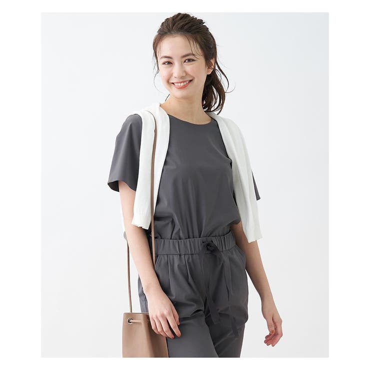 チャコール | フレア半袖カットソー | CARA O CRUZ