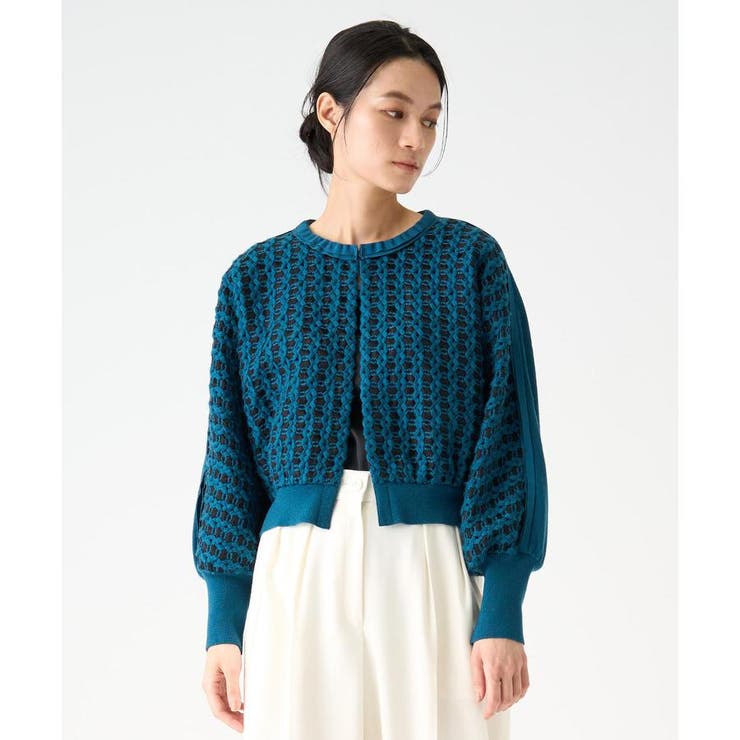 美品 LANVIN ランバン ウール刺繍 カーディガン レディース オフホワイト 38 2405840 LANVIN - ランバン 美品 ウール刺繍 カーディガン レディース