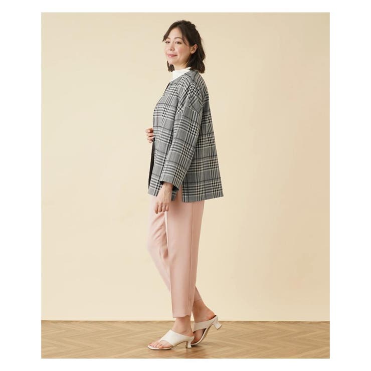 チェックノーカラージャケット[品番：LAVW0008367]｜Leilian