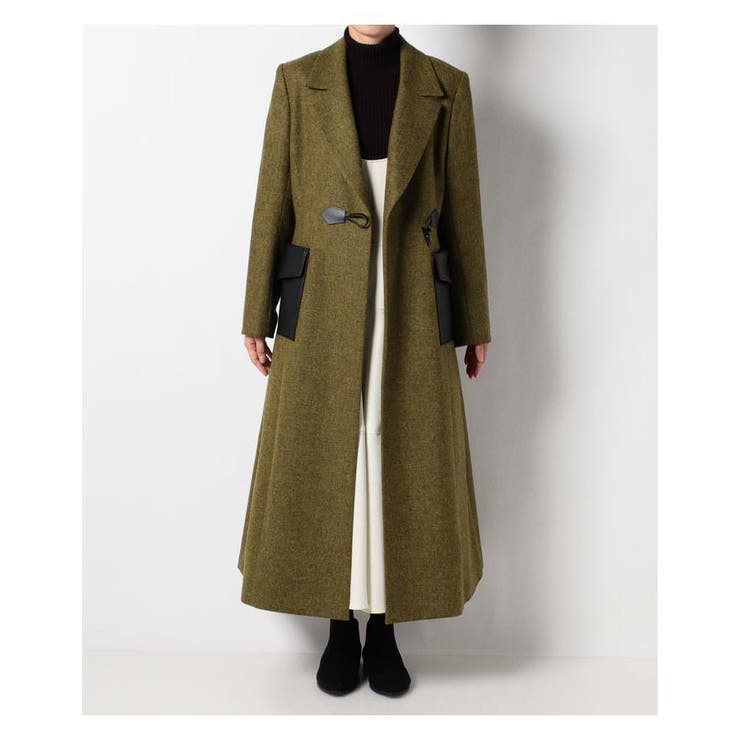 LANVIN ツイードステンカラーコート 4803322befeb0f6e1850dc3baf6381