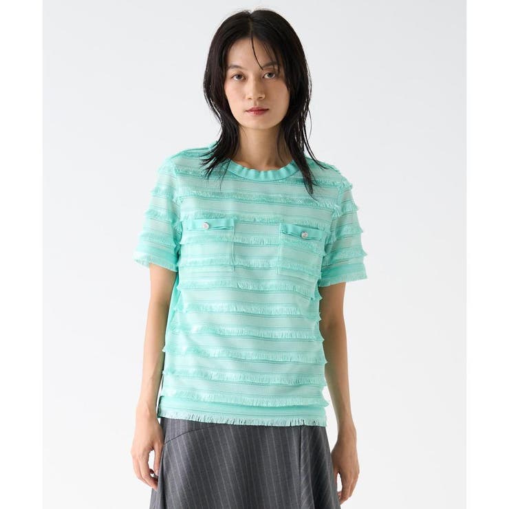 LANVIN COLLECTION / ランバン コレクション フリンジレースニットトップス フリンジレースニットトップス[品番：LAVW0019404]｜LANVIN